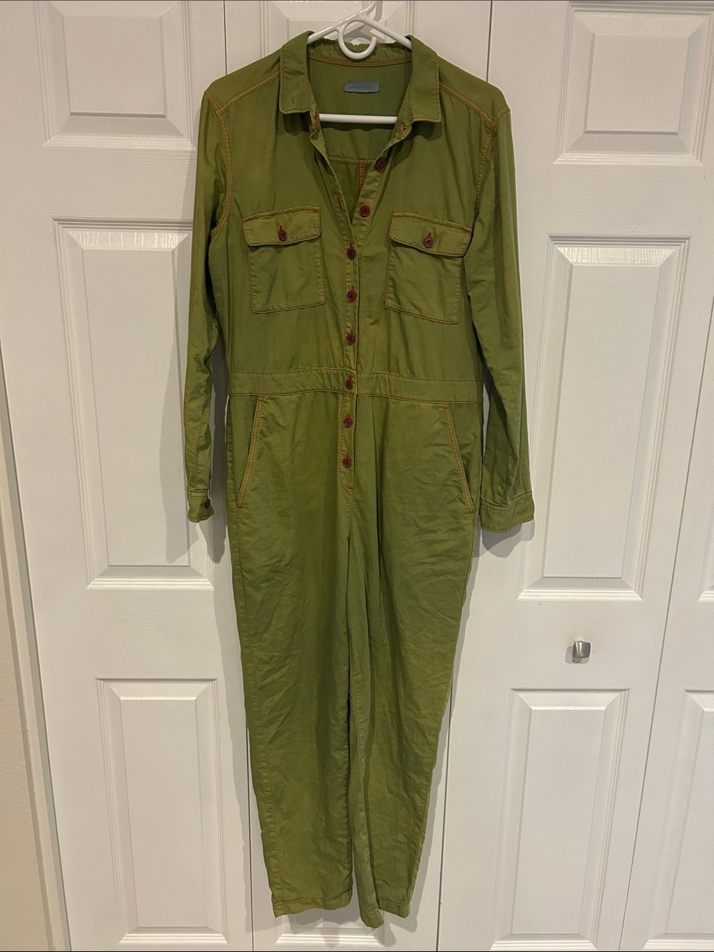 Outerknown Olive Green Shirt with Contrast Stitching